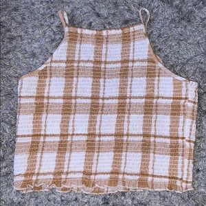 yellow and white halter top